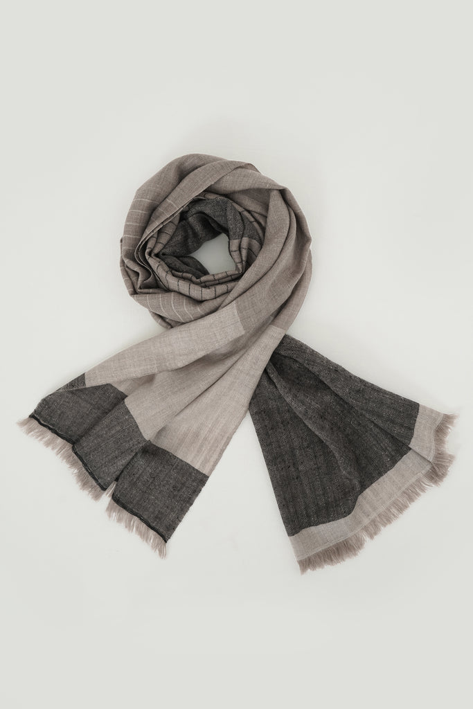 Handwoven Cashmere Colour Block Scarf | Kashmir Loom