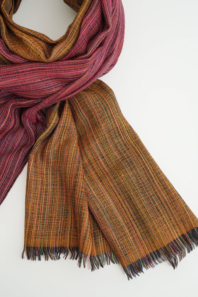 Handwoven Cashmere Ikat Stripes Large Scarf | Kashmir Loom