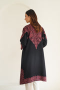 Kashmir Loom Paisley Buta Hand Embroidered Wool Choga Black
