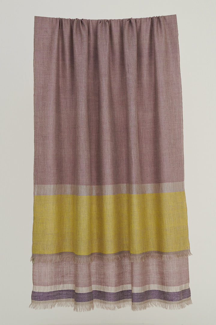 Metallic Cashmere Color Block Shawl | Kashmir Loom
