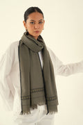 Kashmir Loom Dousa Plain Cashmere Scarf 50 x 200 cms