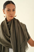 Kashmir Loom Dousa Plain Cashmere Shawl 100 x 215 cms