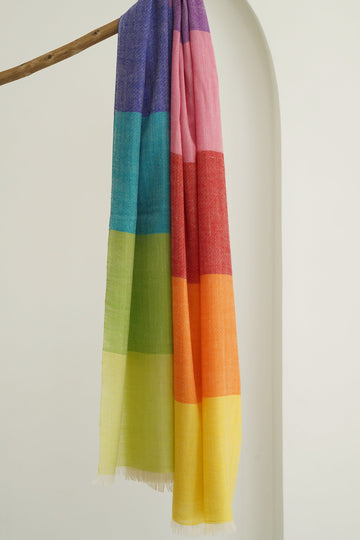 Handwoven Cashmere Stripes Stole | Kashmir Loom