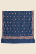 Sozni Rouhi Butidar Hand Embroidered Pashmina Large Shawl Midnight