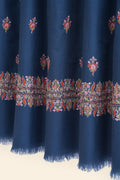 Sozni Rouhi Butidar Hand Embroidered Pashmina Large Shawl Midnight