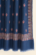 Sozni Rouhi Butidar Hand Embroidered Pashmina Large Shawl Midnight
