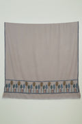 Kashmir Loom Sozni Albroz Palledar Hand Embroidered Pashmina Large Shawl Mink