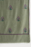 Kashmir Loom Sozni Alya Bail Buta Hand Embroidered Pashmina Shawl Sage