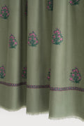 Kashmir Loom Sozni Alya Bail Buta Hand Embroidered Pashmina Shawl Sage