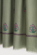 Kashmir Loom Sozni Alya Bail Buta Hand Embroidered Pashmina Shawl Sage