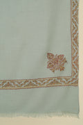 Kashmir Loom Sozni Aylin Corner Buta Hand Embroidered Pashmina Shawl Baltic