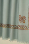 Kashmir Loom Sozni Aylin Corner Buta Hand Embroidered Pashmina Shawl Baltic