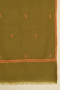 Kashmir Loom Sozni Bail Buti Hand Embroidered Pashmina Stole Lichen