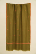 Kashmir Loom Sozni Bail Buti Hand Embroidered Pashmina Stole Lichen