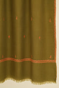 Kashmir Loom Sozni Bail Buti Hand Embroidered Pashmina Stole Lichen