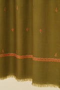 Kashmir Loom Sozni Bail Buti Hand Embroidered Pashmina Stole Lichen