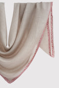 Kashmir Loom Sozni Baildar Hand Embroidered Pashmina Neck Scarf Kuklihut Pink