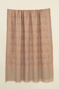 Kashmir Loom Sozni Butidar Jaaldar Hand Embroidered Pashmina Shawl Natural