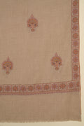 Kashmir Loom Sozni Dordar Butadar Hand Embroidered Pashmina Shawl Natural
