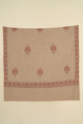 Kashmir Loom Sozni Dordar Butadar Hand Embroidered Pashmina Shawl Natural