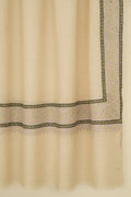 Kashmir Loom Sozni Dordar Hand Embroidered Pashmina Shawl Ivory Multi