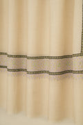 Kashmir Loom Sozni Dordar Hand Embroidered Pashmina Shawl Ivory Multi