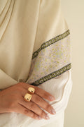 Kashmir Loom Sozni Dordar Hand Embroidered Pashmina Shawl Ivory Multi