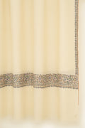 Kashmir Loom Sozni Dordar Hand Embroidered Pashmina Shawl Ivory