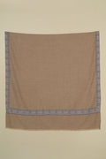 Kashmir Loom Sozni Dordar Hand Embroidered Pashmina Shawl Natural Grey