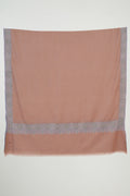 Kashmir Loom Sozni Dordar Hand Embroidered Pashmina Shawl Dry Rose