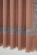 Kashmir Loom Sozni Dordar Hand Embroidered Pashmina Shawl Dry Rose