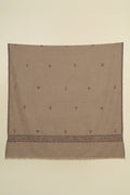 Kashmir Loom Sozni Fardauz Border Butidar Hand Embroidered Pashmina Shawl Natural