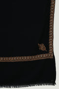 Kashmir Loom Sozni Gohar Neemdor Koundar Hand Embroidered Pashmina Large Shawl Black