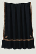 Kashmir Loom Sozni Gohar Neemdor Koundar Hand Embroidered Pashmina Large Shawl Black