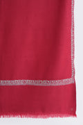 Kashmir Loom Sozni Golband Hashiya Hand Embroidered Pashmina Large Shawl Flamingo