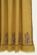 Kashmir Loom Sozni Hana Palledar Buta Hand Embroidered Pashmina Shawl Gold