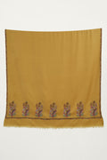 Sozni Hana Palledar Buta Hand Embroidered Pashmina Shawl Gold
