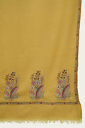 Kashmir Loom Sozni Hana Palledar Buta Hand Embroidered Pashmina Shawl Gold
