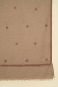 Kashmir Loom Sozni Hashiya Butidar Hand Embroidered Pashmina Shawl Natural