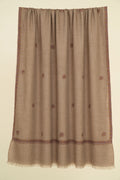 Kashmir Loom Sozni Hashiya Butidar Hand Embroidered Pashmina Shawl Natural