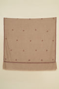 Kashmir Loom Sozni Hashiya Butidar Hand Embroidered Pashmina Shawl Natural