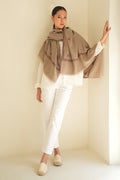 Kashmir Loom Sozni Hashiya Butidar Hand Embroidered Pashmina Shawl Natural