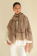 Kashmir Loom Sozni Hashiya Butidar Hand Embroidered Pashmina Shawl Natural