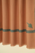Kashmir Loom Sozni Hashiya Corner Buti Hand Embroidered Pashmina Shawl Blush
