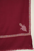 Kashmir Loom Sozni Jamila Hashiya Corner Buti Hand Embroidered Pashmina Shawl Rosso