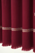 Kashmir Loom Sozni Jamila Hashiya Corner Buti Hand Embroidered Pashmina Shawl Rosso
