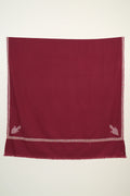 Kashmir Loom Sozni Jamila Hashiya Corner Buti Hand Embroidered Pashmina Shawl Rosso