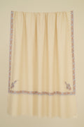 Kashmir Loom Sozni Hashiya Koundar Hand Embroidered Pashmina Shawl Ivory