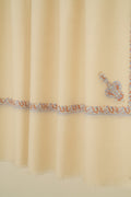 Kashmir Loom Sozni Hashiya Koundar Hand Embroidered Pashmina Shawl Ivory