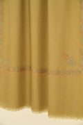 Kashmir Loom Sozni Hashiya Koundar Hand Embroidered Pashmina Stole Light Green